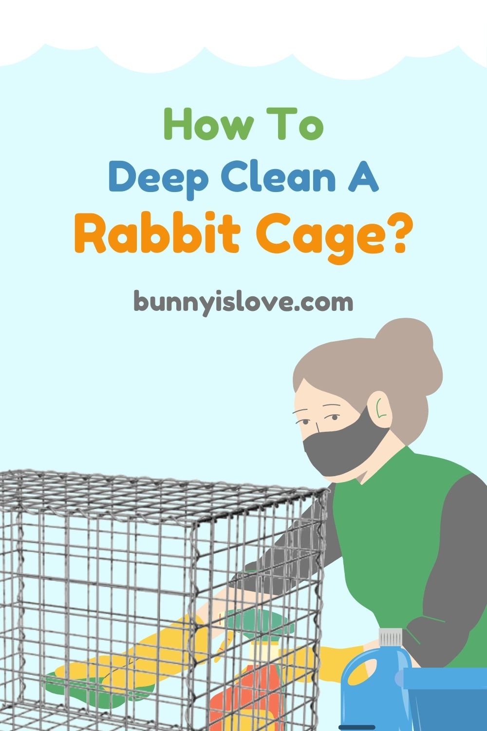 clean a rabbit cage