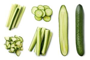 Preparing cucumber for rabbits